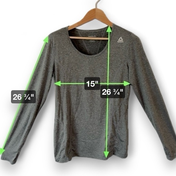 Reebok Long Sleeve Workout Athletic Top Size Small Great For Running Or Exercise - Picture 4 of 4